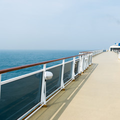 Obraz na płótnie Canvas Promenade deck on a luxury cruise ship