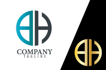 Initial Letter BH With Linked Circle Logo