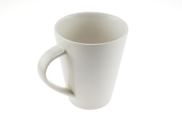 White ceramic cup / White ceramic cup on white background. (clipping path)