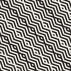 Abstract ZigZag Parallel Stripes. Stylish Ethnic Ornament. Vector Seamless Pattern.