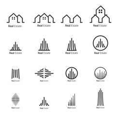 Real Estate line icon or logo design