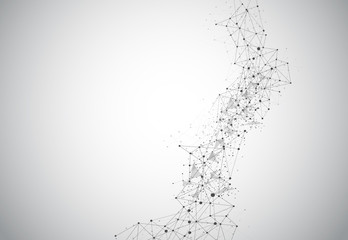 Abstract Polygonal Space Background with Connecting Dots and Lines