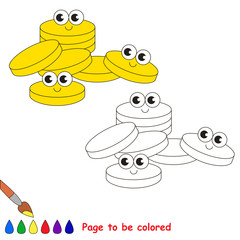 Page to be colored, simple education game for kids.