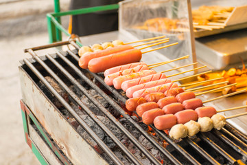 grill hot dog, bbq