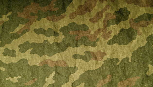Old camouflage cloth pattern.