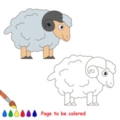 Page to be colored, simple education game for kids.