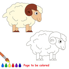 Page to be colored, simple education game for kids.