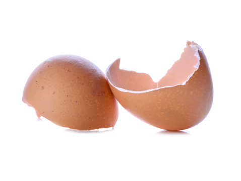 Egg shells broken isolated on white background