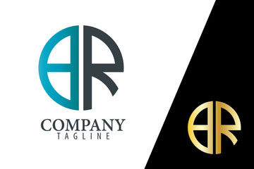 Initial Letter BR With Linked Circle Logo