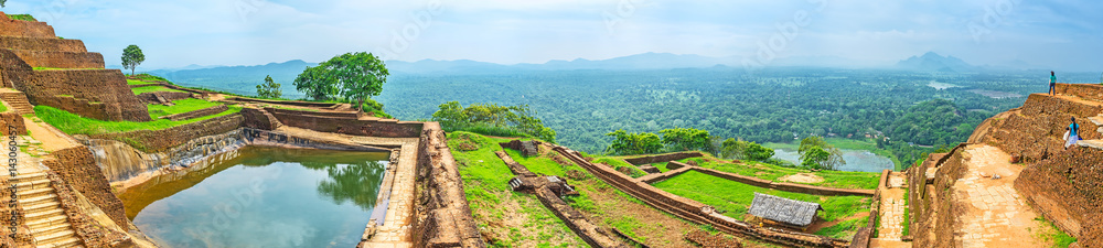 Wall mural Panorama of the Upper Palace of Sigiriya, Sri Lanka