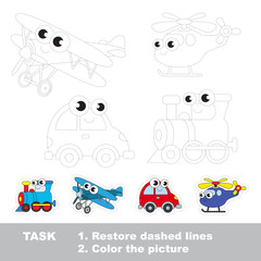 Vector trace educational game for preschool kids.