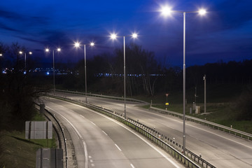 city exit road at night, Nitra, Slovakia