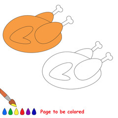 Page to be colored, simple education game for kids.