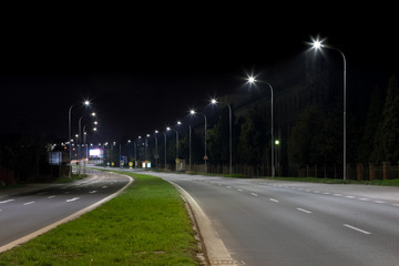 Night urban arterial road, Nitra, Slovakia