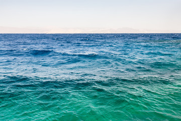 water surface of Gulf of Aqaba on Red Sea