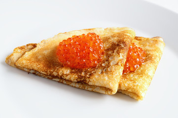 pancakes with caviar