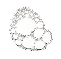 Obraz premium Foam bubble from soap or shampoo washing isolated on white background on top view photo object design