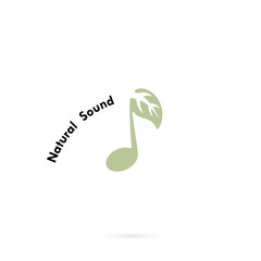 Green leaves icon with Musical note vector logo design template.Green Music Template Design.Natural Sound concept.Design for greeting Card,Poster,Flyer,Cover,Brochure,Abstract background.