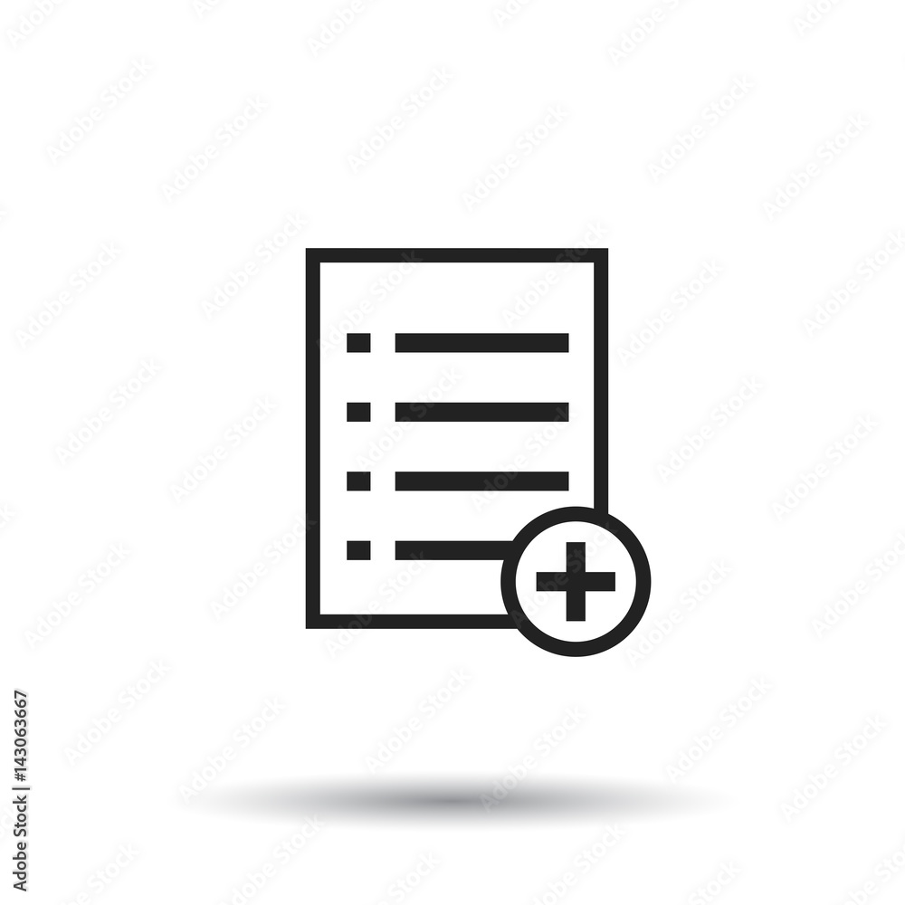 Poster add list document icon vector flat illustration. isolated documents symbol. paper page graphic desig