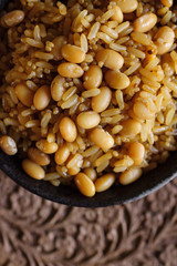 Brown rice navy or haricot beans and Quinoa