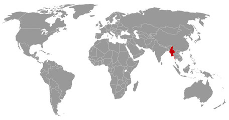 Birma auf der Weltkarte