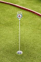 Obraz premium Game field mini golf, hole №6 / Photographed in Russia, in the city of Orenburg.