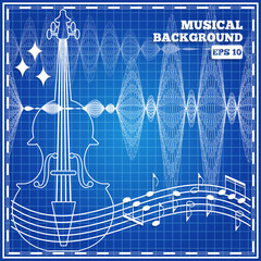 Musical abstract background. Vector illustration.