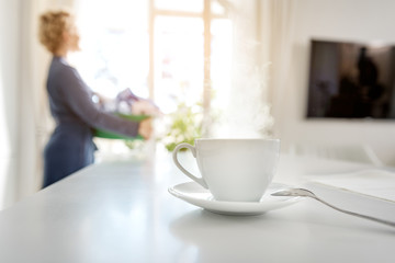 Female person doing necessary household