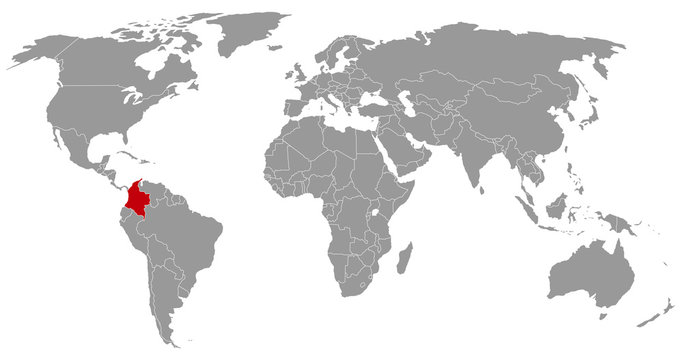 Kolumbien auf der Weltkarte