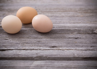 eggs on wooden background