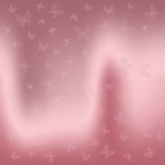 Romantic background with butterflies on shining pink silk	