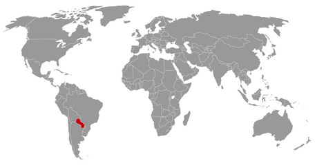 Paraguay auf der Weltkarte