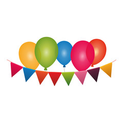 Balloons birthday decoration vector illustration graphic design
