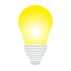 Yellow bulb on white background