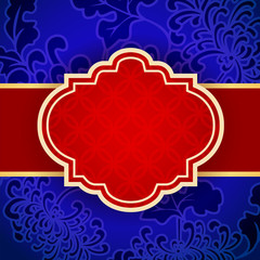 Abstract traditional chinese pattern label and background