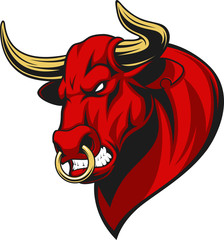 Ferocious bull head