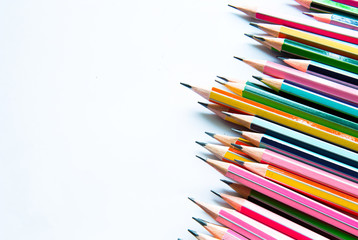 pencils isolated on white background close up