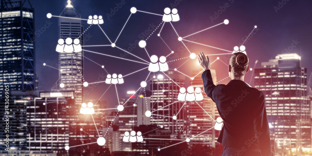 Aufkleber modern wireless technologies and networking as tool for effectiv