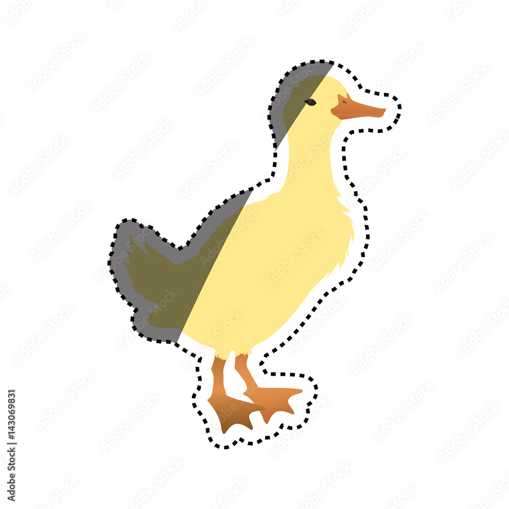 Sticker Duck farm animal vector illustration graphic design