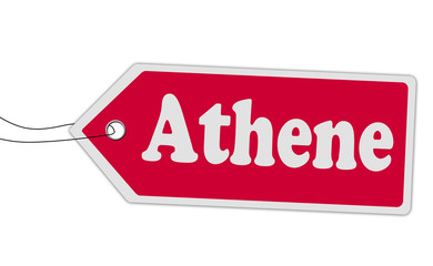 Athene price tag red on white