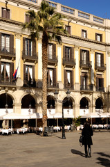 Obraz premium Square of Reial in Barcelona, Catalonia, Spain