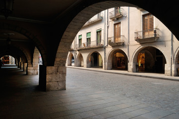 Square of El Vi in Girona, Catalonia,Spain,