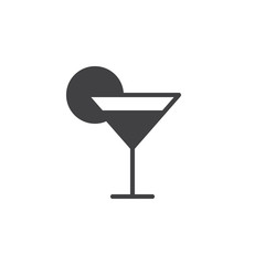 Cocktail glass icon vector, filled flat sign, solid pictogram isolated on white. Symbol, logo illustration. Pixel perfect