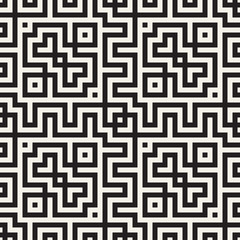 Maze Tangled Lines Contemporary Graphic. Abstract Geometric Background Design. Vector Seamless Pattern.