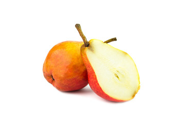 red pears on white