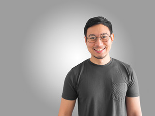 Happy man with smile face.