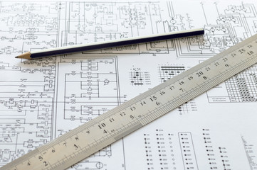 drawings of electrical circuits pencil and ruler