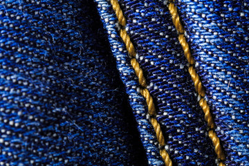 Jeans seam close up