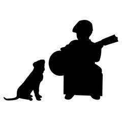 the silhouette on white