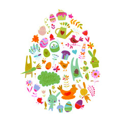 Easter egg, icons collection for your design